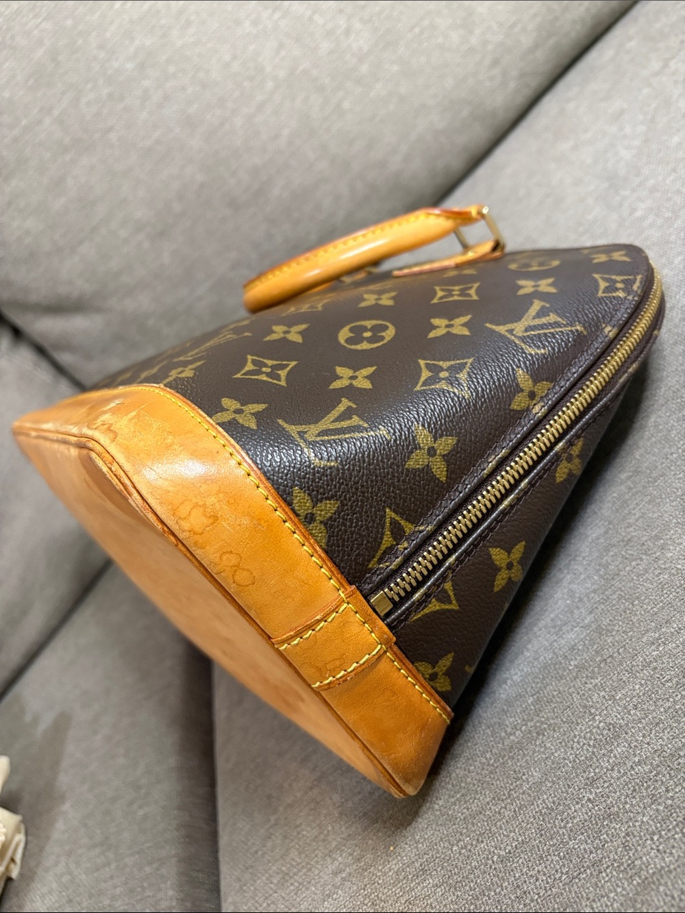 Louis Vuitton Alma Monogram Canvas Satchel Bag with COA - Picture 10 of 16